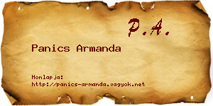 Panics Armanda névjegykártya